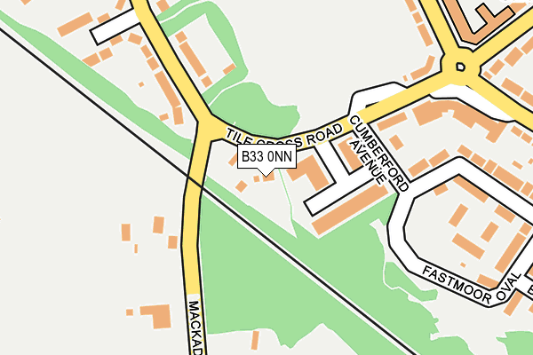 B33 0NN map - OS OpenMap – Local (Ordnance Survey)