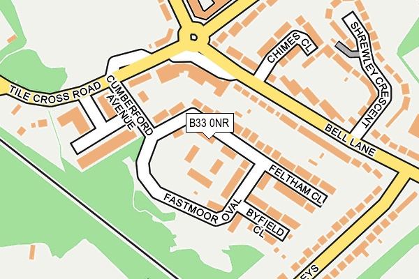 B33 0NR map - OS OpenMap – Local (Ordnance Survey)