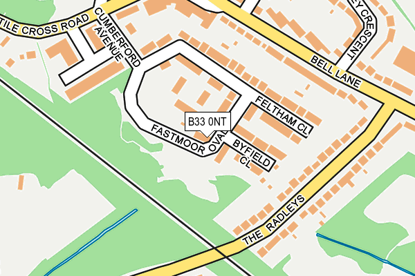 B33 0NT map - OS OpenMap – Local (Ordnance Survey)