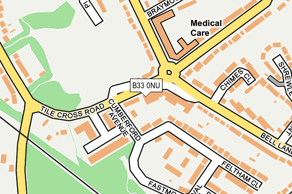 B33 0NU map - OS OpenMap – Local (Ordnance Survey)