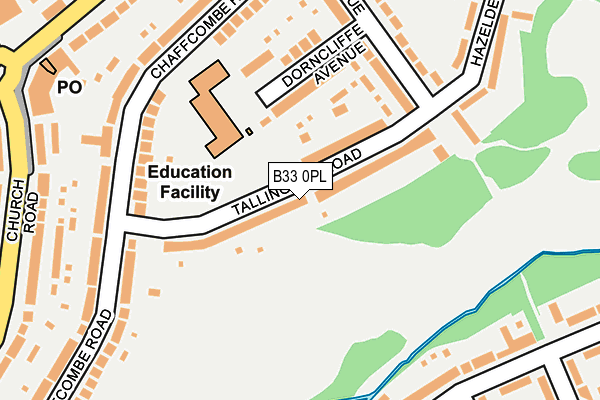 B33 0PL map - OS OpenMap – Local (Ordnance Survey)