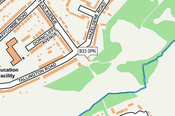 B33 0PN map - OS OpenMap – Local (Ordnance Survey)