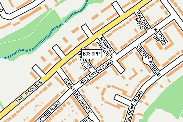 B33 0PP map - OS OpenMap – Local (Ordnance Survey)