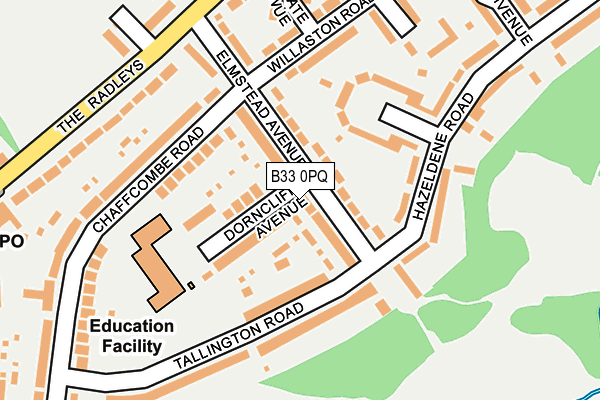 B33 0PQ map - OS OpenMap – Local (Ordnance Survey)