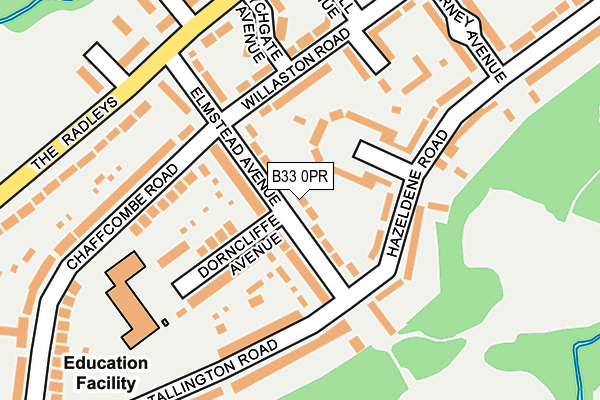 B33 0PR map - OS OpenMap – Local (Ordnance Survey)