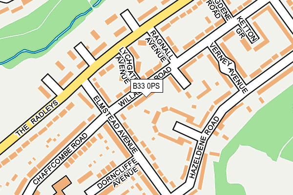 B33 0PS map - OS OpenMap – Local (Ordnance Survey)