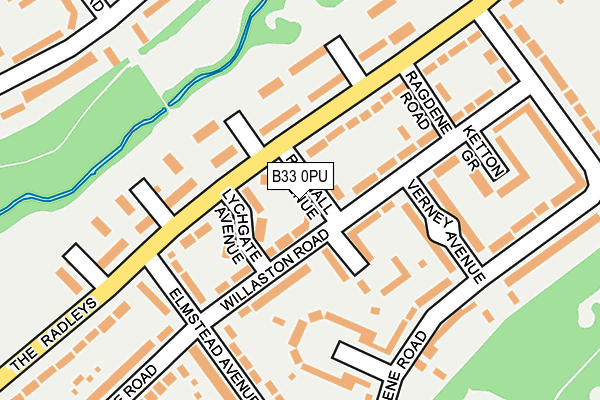 B33 0PU map - OS OpenMap – Local (Ordnance Survey)