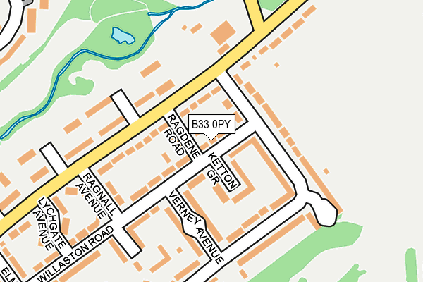 B33 0PY map - OS OpenMap – Local (Ordnance Survey)