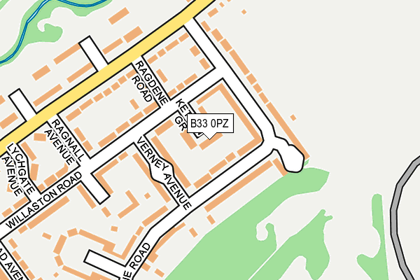 B33 0PZ map - OS OpenMap – Local (Ordnance Survey)