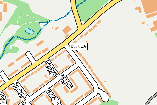 B33 0QA map - OS OpenMap – Local (Ordnance Survey)