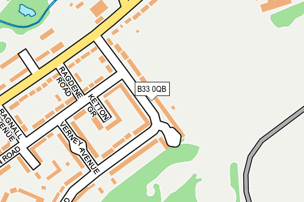B33 0QB map - OS OpenMap – Local (Ordnance Survey)