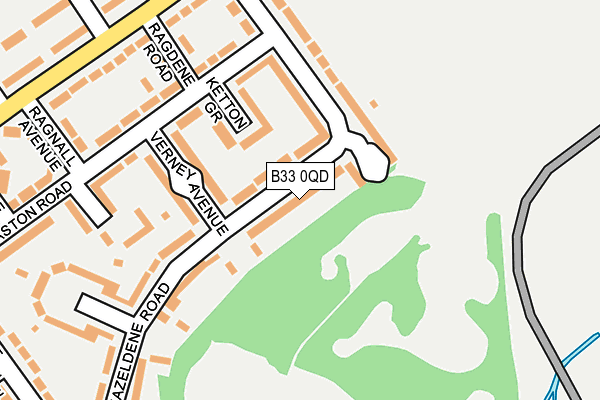 B33 0QD map - OS OpenMap – Local (Ordnance Survey)