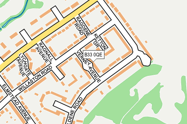 B33 0QE map - OS OpenMap – Local (Ordnance Survey)