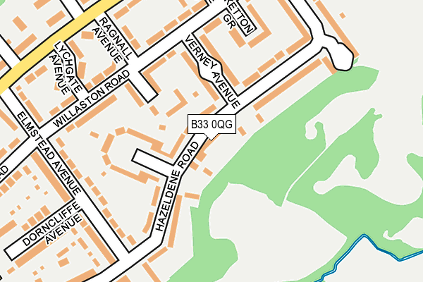 B33 0QG map - OS OpenMap – Local (Ordnance Survey)