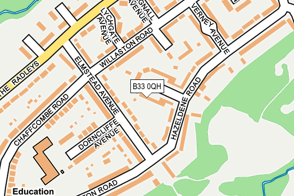 B33 0QH map - OS OpenMap – Local (Ordnance Survey)