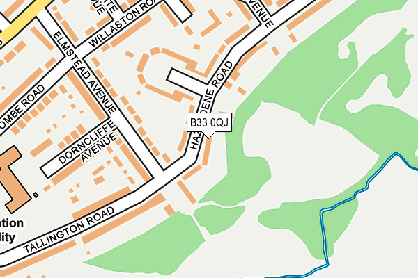 B33 0QJ map - OS OpenMap – Local (Ordnance Survey)