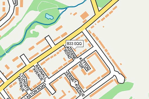 B33 0QQ map - OS OpenMap – Local (Ordnance Survey)
