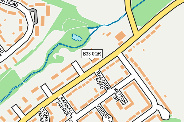 B33 0QR map - OS OpenMap – Local (Ordnance Survey)