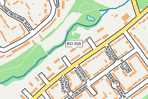 B33 0QS map - OS OpenMap – Local (Ordnance Survey)