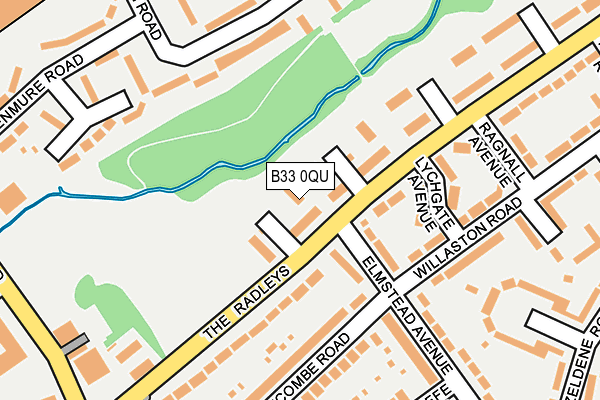 B33 0QU map - OS OpenMap – Local (Ordnance Survey)