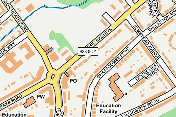 B33 0QY map - OS OpenMap – Local (Ordnance Survey)