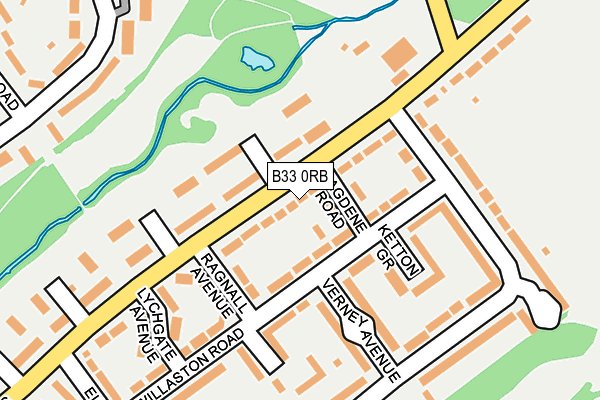 B33 0RB map - OS OpenMap – Local (Ordnance Survey)