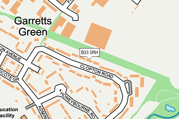 B33 0RH map - OS OpenMap – Local (Ordnance Survey)