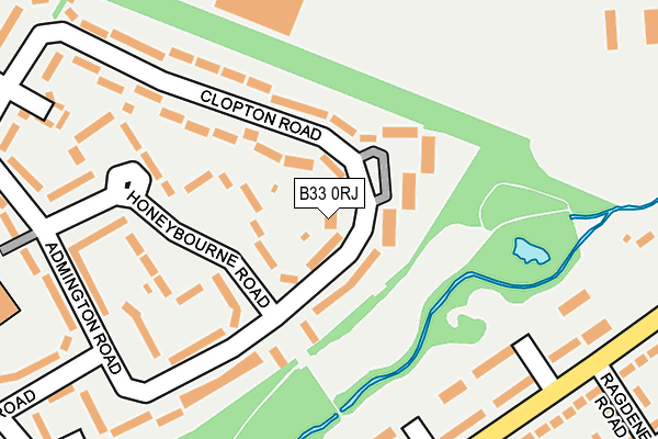 B33 0RJ map - OS OpenMap – Local (Ordnance Survey)