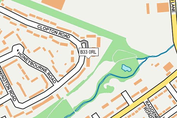 B33 0RL map - OS OpenMap – Local (Ordnance Survey)