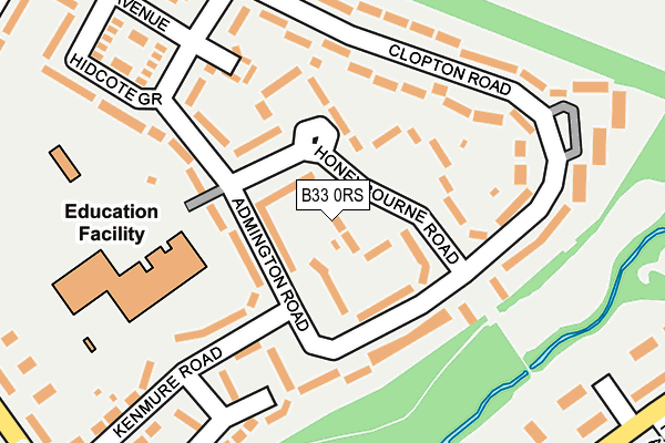 B33 0RS map - OS OpenMap – Local (Ordnance Survey)