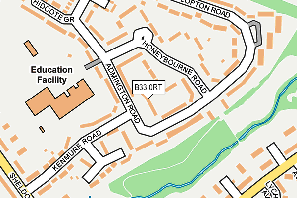 B33 0RT map - OS OpenMap – Local (Ordnance Survey)