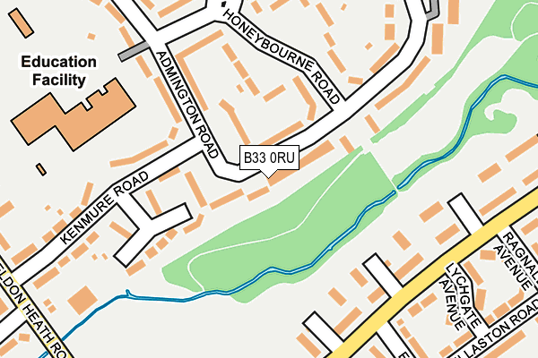 B33 0RU map - OS OpenMap – Local (Ordnance Survey)