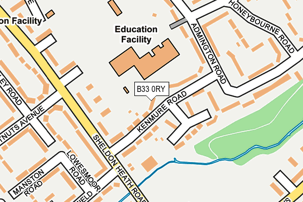 B33 0RY map - OS OpenMap – Local (Ordnance Survey)