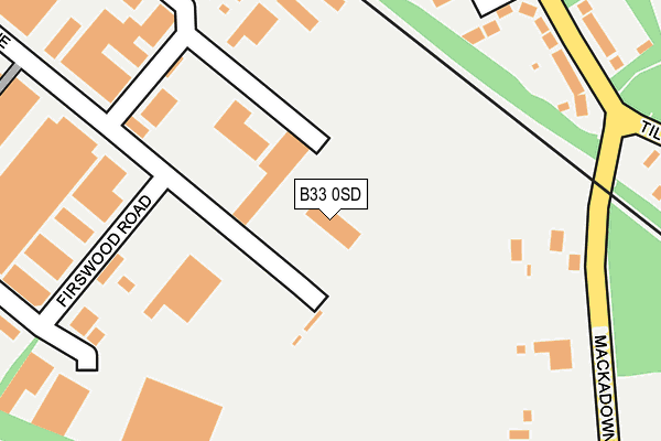 B33 0SD map - OS OpenMap – Local (Ordnance Survey)