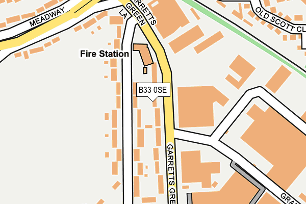 B33 0SE map - OS OpenMap – Local (Ordnance Survey)