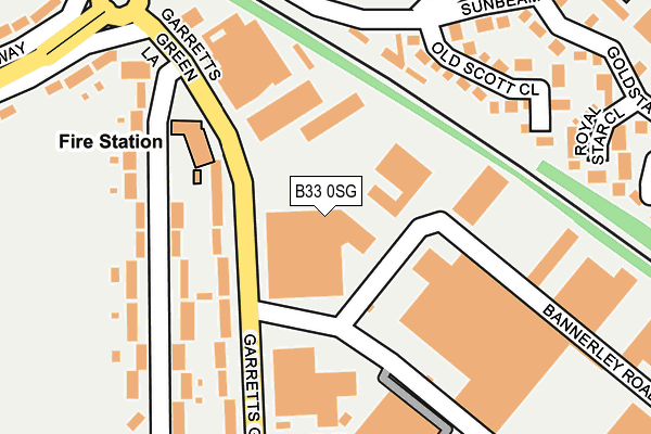 B33 0SG map - OS OpenMap – Local (Ordnance Survey)