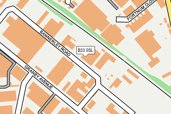 B33 0SL map - OS OpenMap – Local (Ordnance Survey)