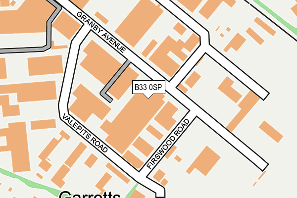 B33 0SP map - OS OpenMap – Local (Ordnance Survey)