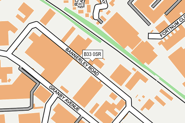 B33 0SR map - OS OpenMap – Local (Ordnance Survey)