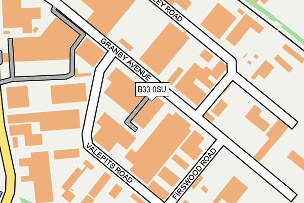 B33 0SU map - OS OpenMap – Local (Ordnance Survey)