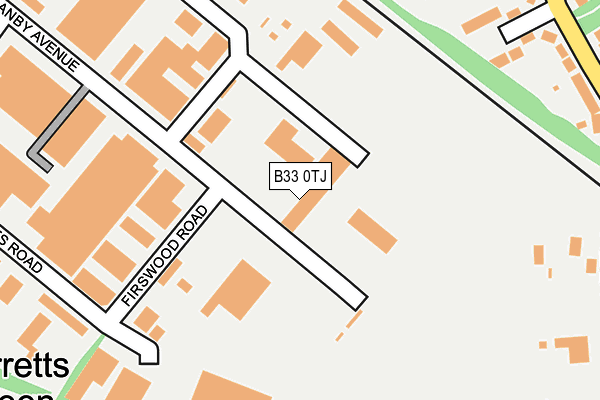 B33 0TJ map - OS OpenMap – Local (Ordnance Survey)