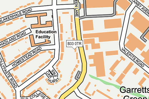 B33 0TR map - OS OpenMap – Local (Ordnance Survey)