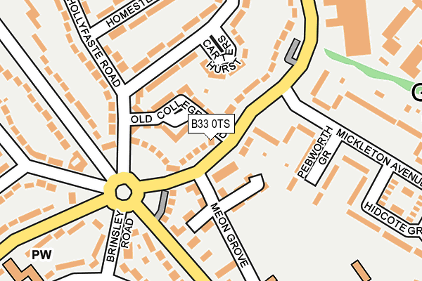 B33 0TS map - OS OpenMap – Local (Ordnance Survey)