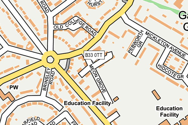 B33 0TT map - OS OpenMap – Local (Ordnance Survey)