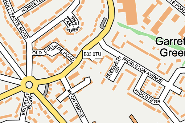 B33 0TU map - OS OpenMap – Local (Ordnance Survey)