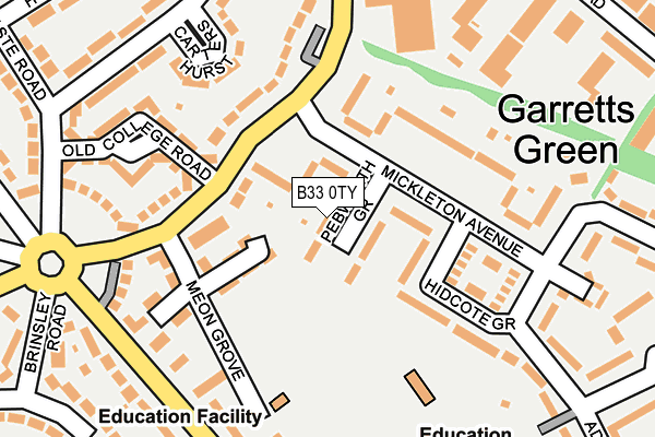 B33 0TY map - OS OpenMap – Local (Ordnance Survey)