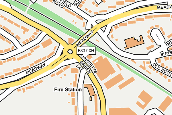 B33 0XH map - OS OpenMap – Local (Ordnance Survey)