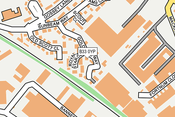 B33 0YP map - OS OpenMap – Local (Ordnance Survey)