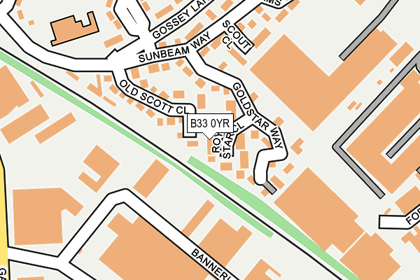B33 0YR map - OS OpenMap – Local (Ordnance Survey)