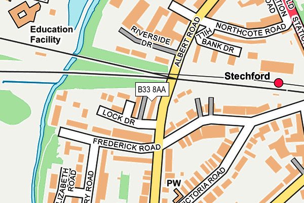 B33 8AA map - OS OpenMap – Local (Ordnance Survey)